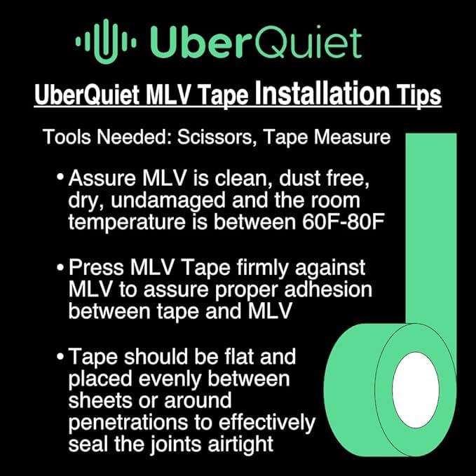 Uberquiet Mlv Seam Tape, 2 X 108 - For Installation Of Mass-Loaded Vinyl Noise Barriers (12)
