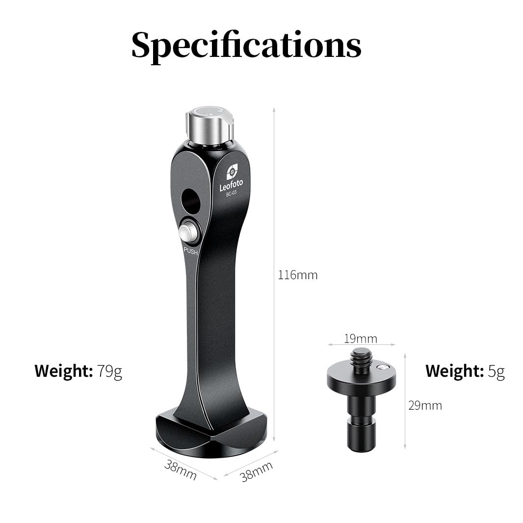 Leofoto Bc 03 Binocular Adapter, Universal Binocular Stud, Safety Lock, 1/4'' Mounting Thread, Arca Compatible