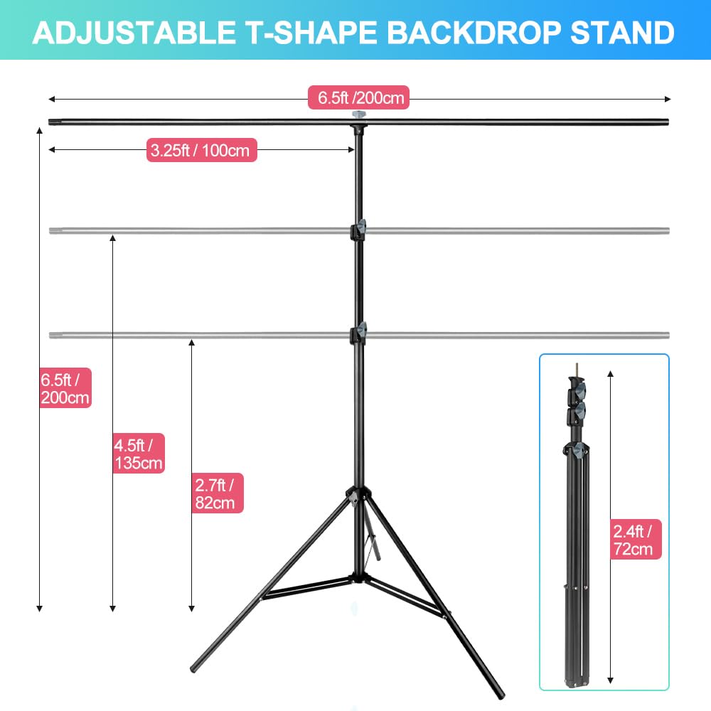 Jebutu Green Screen Backdrop With Stand For Streaming, 6.5X 10Ft (Wxh) Protable Green Screen With 6.3 X 6.5 Ft Stand Kit, Greens