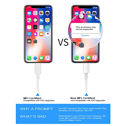Clambo Mfi Certified Iphone Charger Cable 6.6 Feet (2 M) Data Sync Lightning To Usb Apple Charger Iphone Charging Cable Cord For