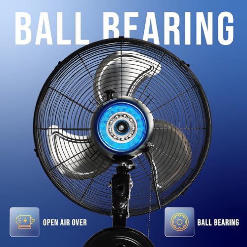 Tornado 16 Inch Pro Series High Velocity Oscillating Wall Mount Fan For Industrial, Commercial, Residential Use 3 Speed 2850 Cfm