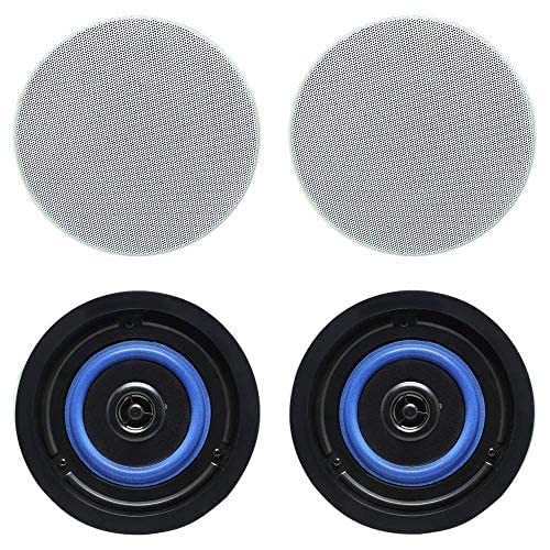 Herdio 320 Watts 2 Way Flush Mount Ceiling Speakers 4 Inches For Bathroom, Kitchen,Living Room,Office 4 Speakers