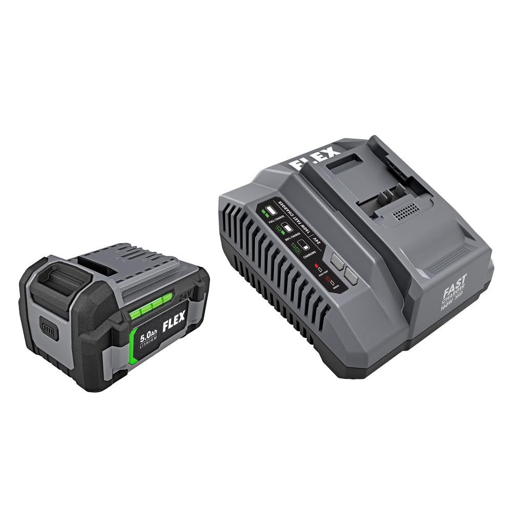 Flex 24V Lithium Ion Starter Kit With 5.0Ah Lithium Battery And 160W Fast Charger   Fx0411 1C
