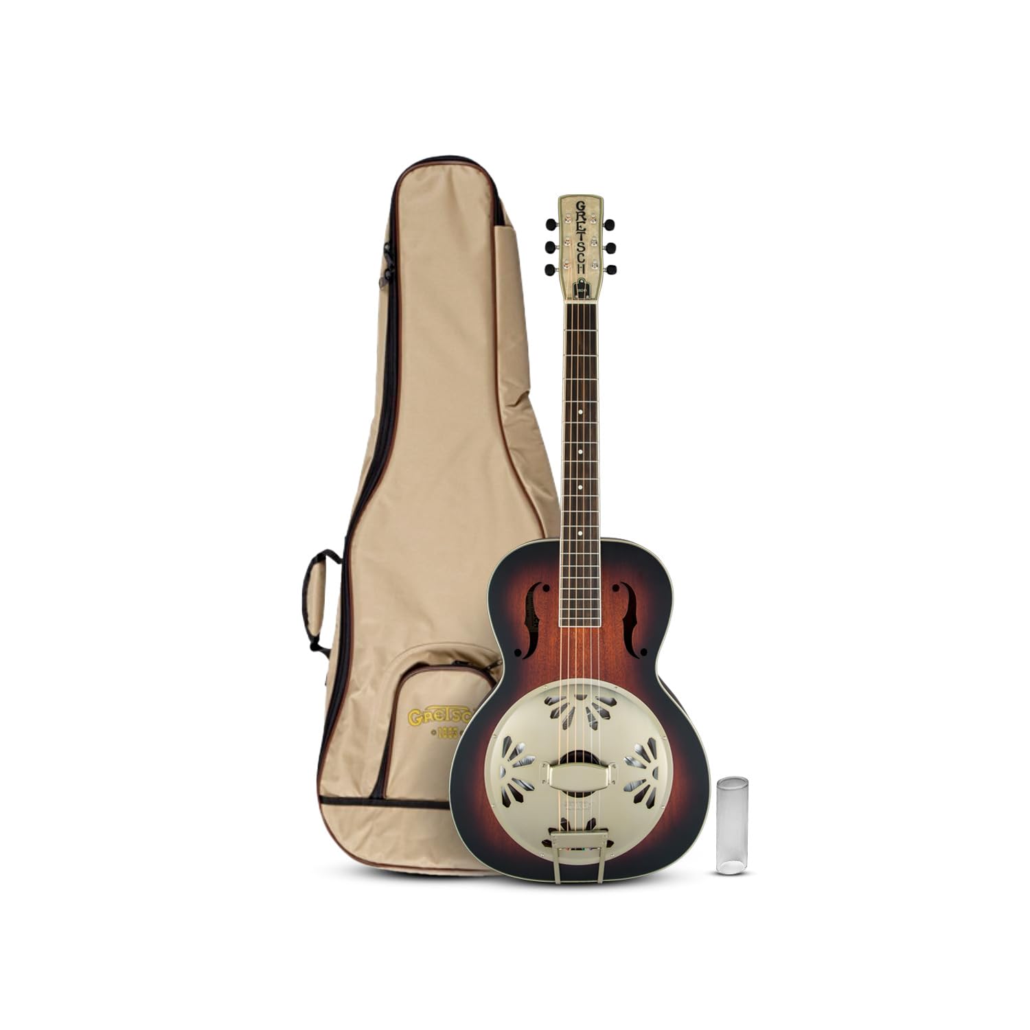 Gretsch G9241 Mahogany Round Neck 6-String Acoustic-Electric Resonator Guitar (2-Color Sunburst) Bundle with Gretsch G2180 Reson