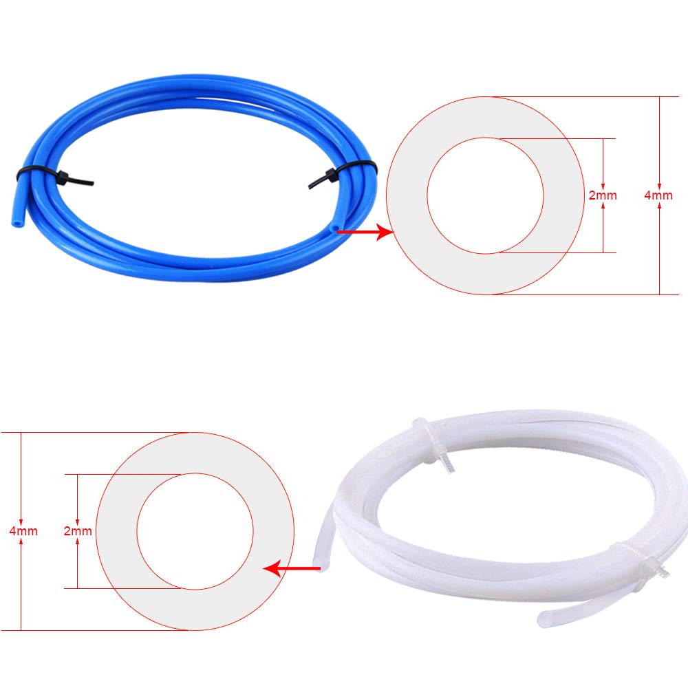 Siquk 4 Pieces Teflon Tube Ptfe Tubing(1 Meter) With 8 Pieces Pc4 M6 Fittings And 8 Pieces Pc4 M10 Male Straight Pneumatic Ptfe
