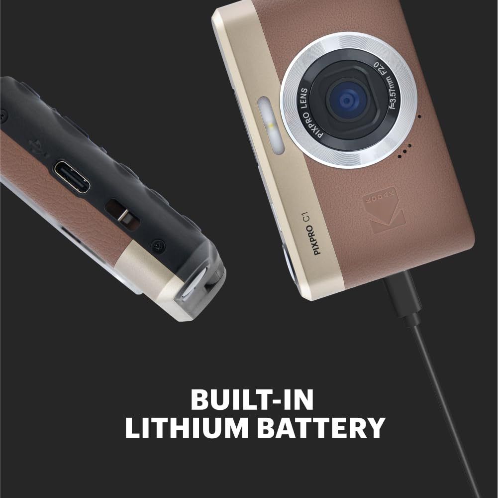 Kodak Pixpro C1 Friendly Zoom Digital Camera - 13Mp Compact Point And Shoot With 2.8    180 Tilt Lcd Flip Screen, Retro Vintage