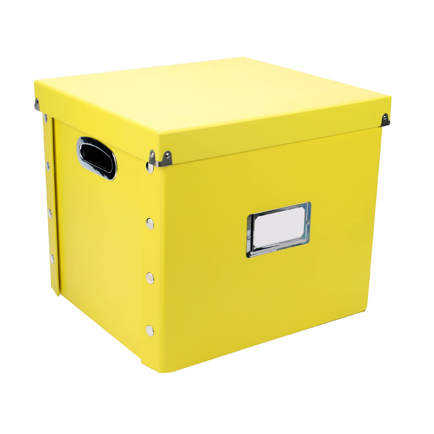 Snap N Store Vinyl Record Storage Box   12''   1 Pack  Crate Holds Up To 75 Vinyl Albums   Yellow