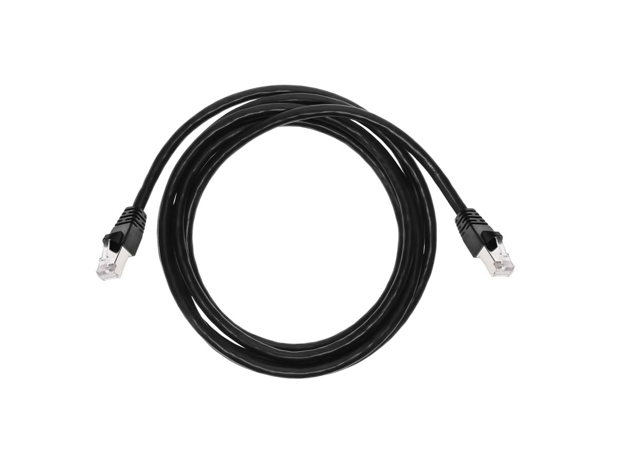 Monoprice Cat6A 7Ft Black Patch Cable Double Shielded (S/Ftp) 26Awg 10G Pure Bare Copper Snagless Rj45 Fullboot Series Ethernet