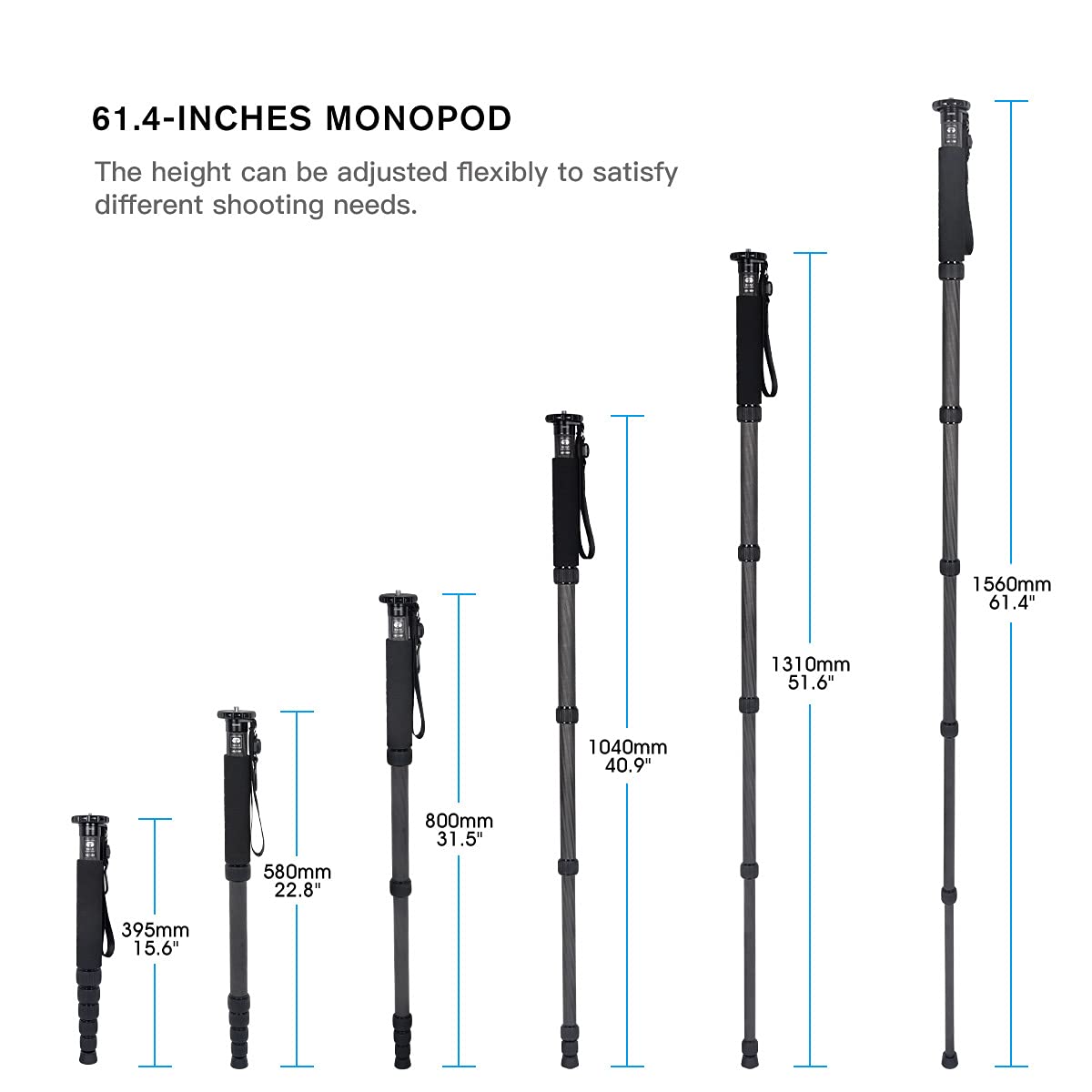 Sirui Camera Monopod P 326 6 Section Carbon Fiber Compact Lightweight Travel Monopod