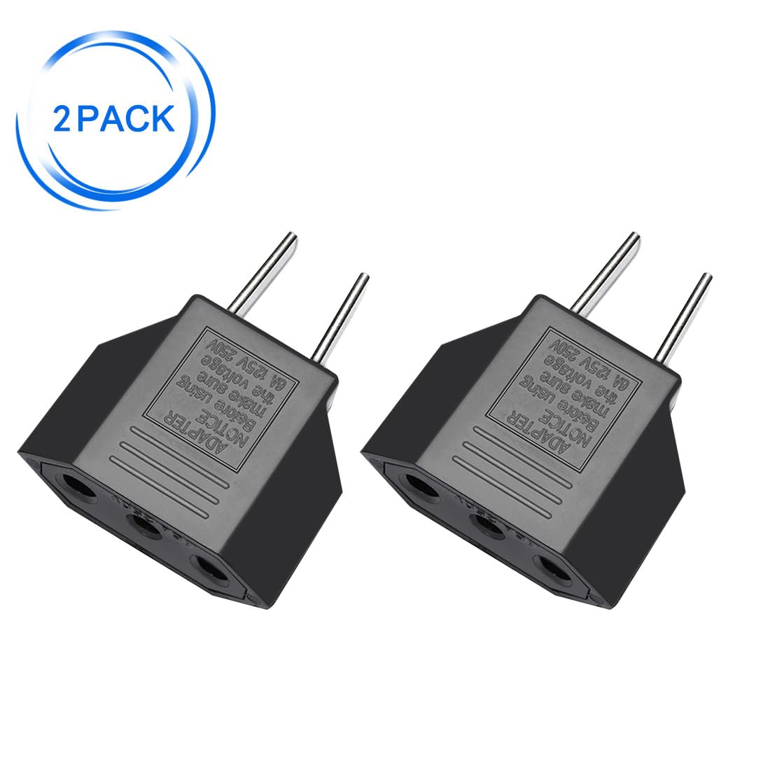 Jorindo (Black 2Pcs) Usa Plug To Eu Socket