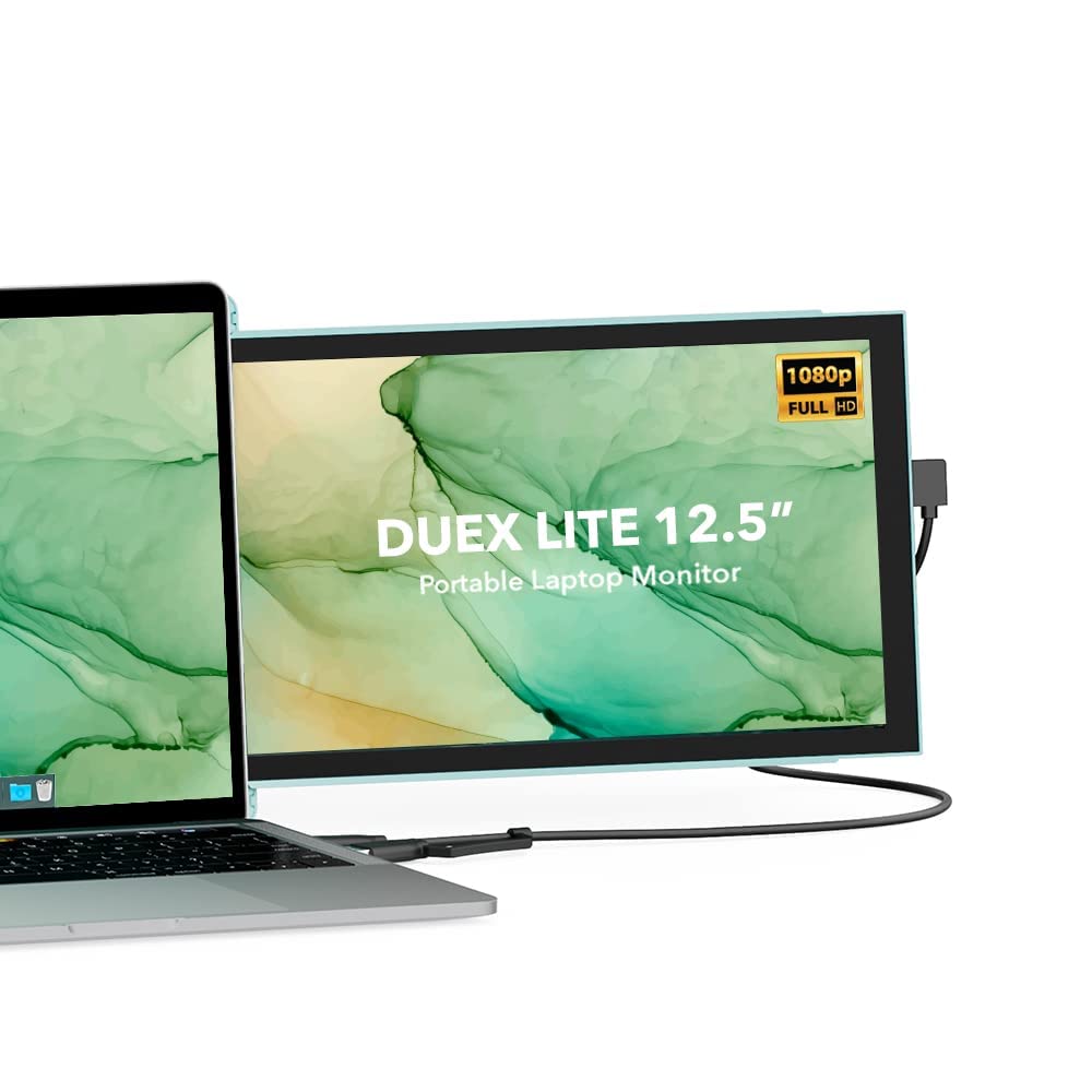 Duex Lite New Mobile Pixels Portable Monitor (2025 Upgraded), 12.5 Full HD IPS Laptop Screen Extender, USB C/HDMI Powered Plug a