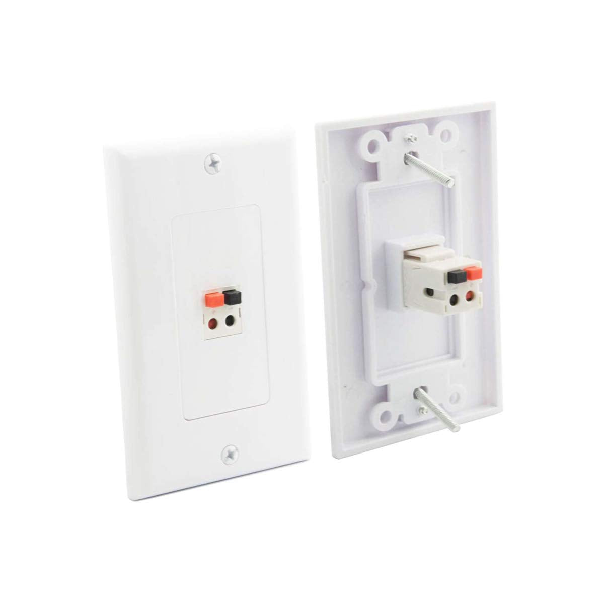 Diytech Premium Speaker Wall Plate   Speaker Wire Wall Plate Spring Loaded, Audio Wall Plate, Home Theater Wall Plate, Speaker W
