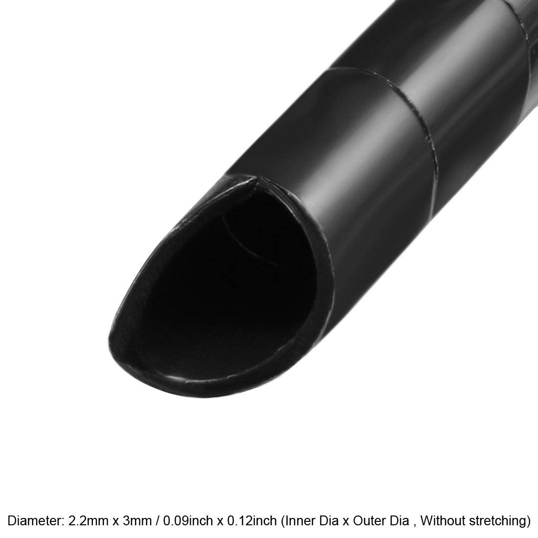 Uxcell 3Mm Flexible Spiral Cable Wrap Wire Cord Wraps Manage Cord 19M Length Black