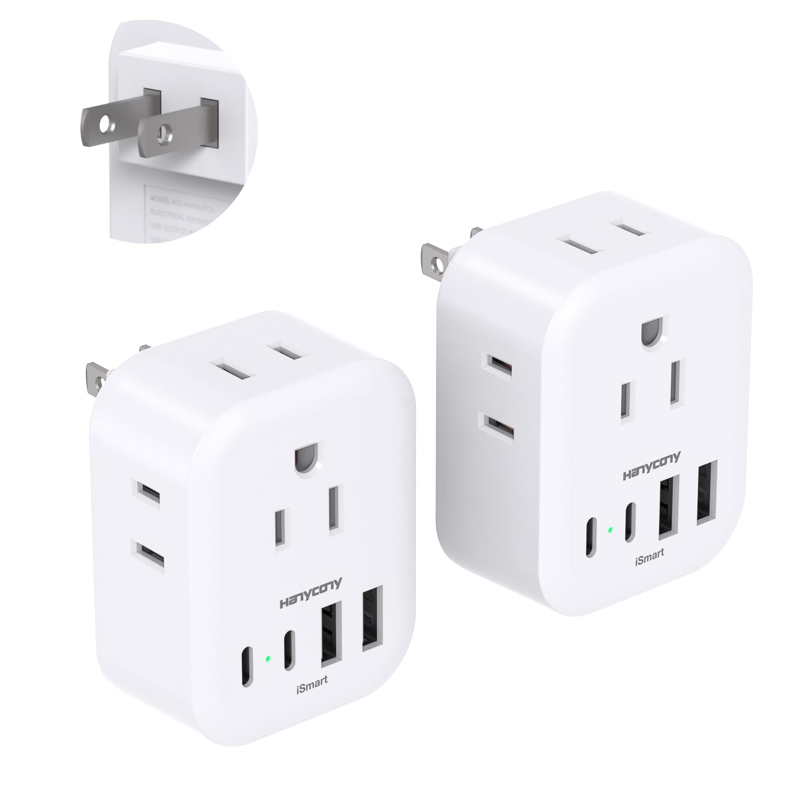 2 Pack Us To Japan Travel Plug Adapter, Japan Power Adpter With 4 Outlets 4 Usb Ports(2 Usb C), Type A Plug Adapter For Amercian