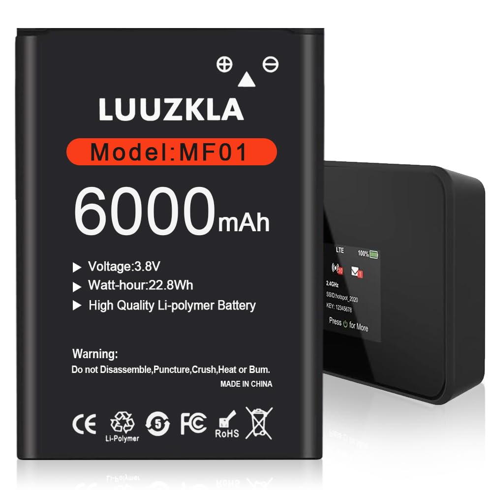 Luuzkla 6000Mah Mf01 Battery, (2024 New Upgrade) Replacement For Mf01 Turbo Hotspot 2 (Ct2Mh507 Ct2Mhs01) 0 Cycle 24 Months Serv
