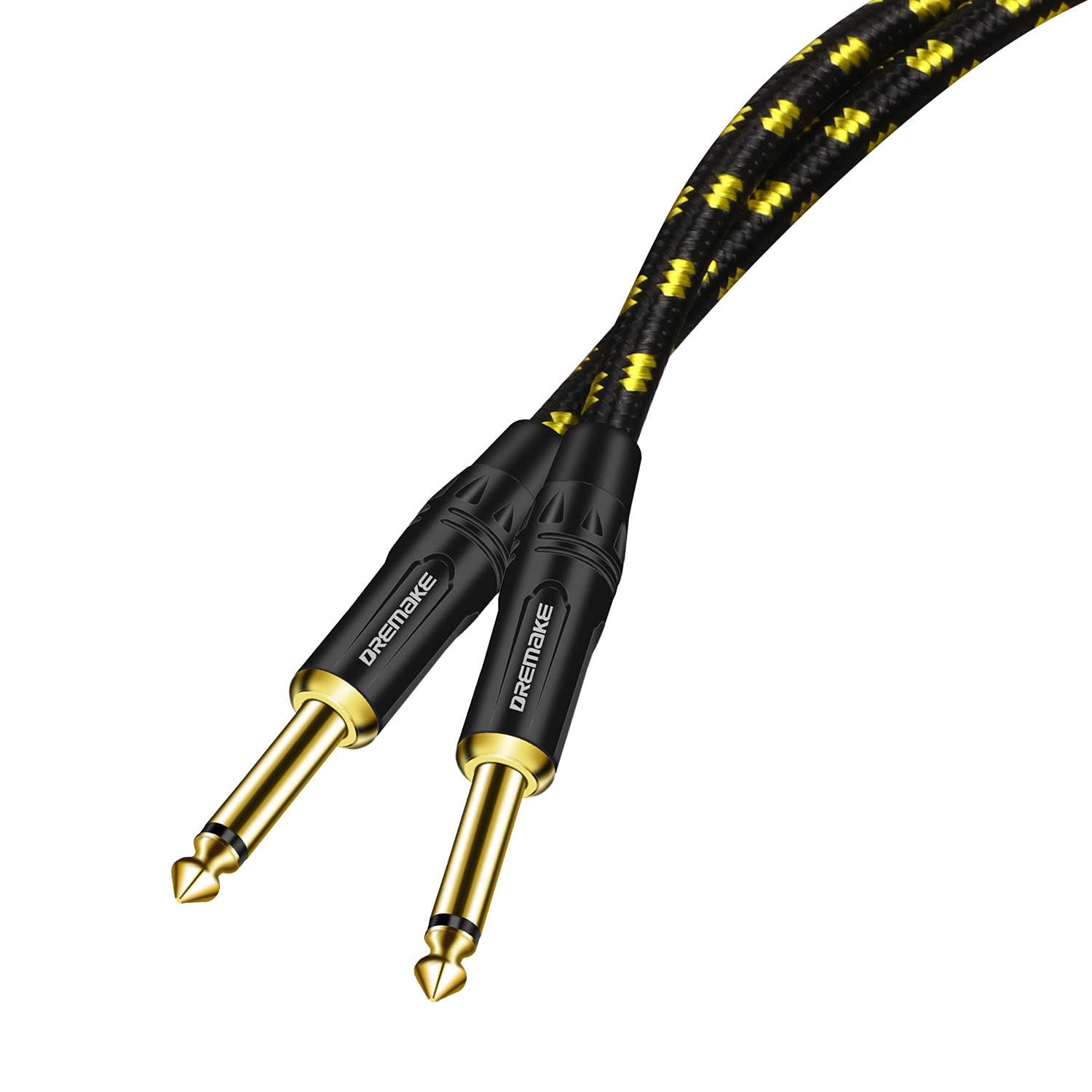Dremake 3Ft Jack 6.35Mm Ts 1/4 Inch Male To 1/4 Inch Male Guitar Cable 6.35Mm Quarter Inch Audio Guitar Instrument Speaker Cord