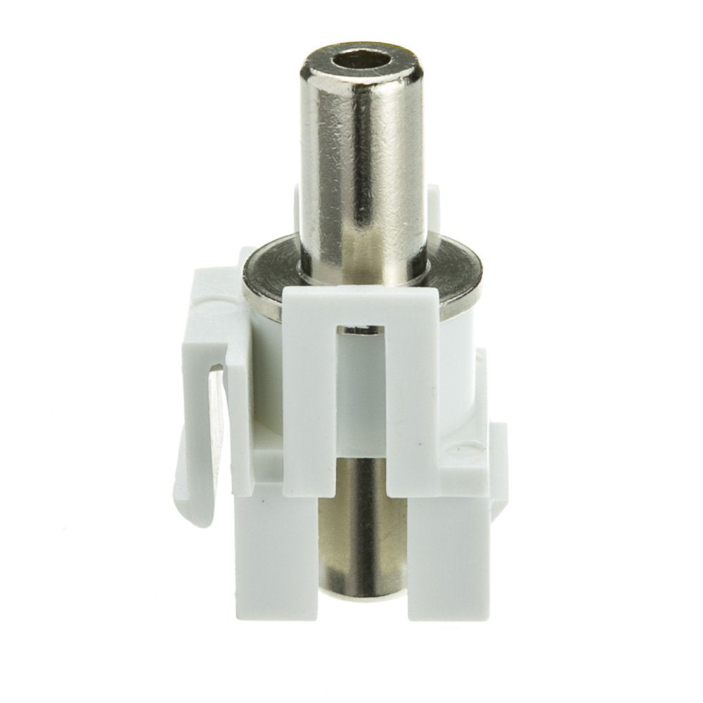 Keystone Insert, White, Recessed 3.5Mm Stereo Female Coupler