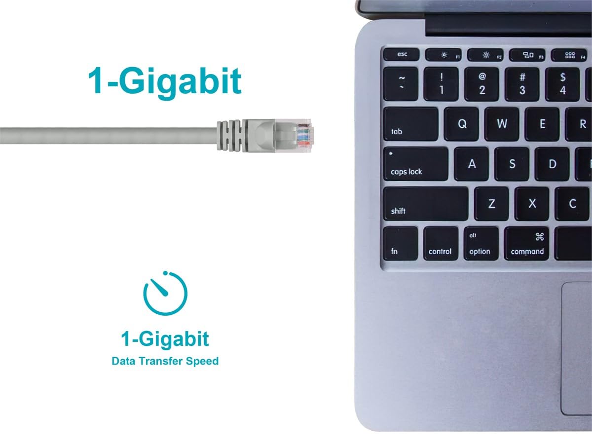 Monoprice Cat6 Ethernet Patch Cable   Snagless Rj45, Pure Bare Copper, 550Mhz, Utp, 24Awg, 14 Feet, Gray   Fullboot Series