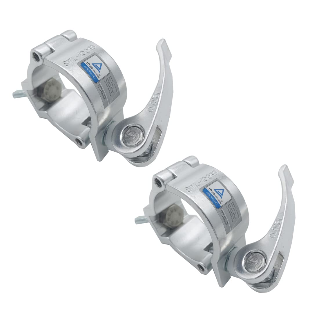 Quick Release Stage Light Clamps Fit 2 Inch Od Truss Pipe Heavy Duty 220 Lbs Aluminum Alloy For Moving Head Light Par Lighting S