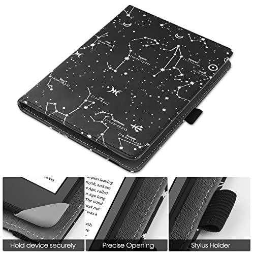 Hgwalp Universal Case For 6'' Ereaders, Folio Leather Stand Cover With Handstrap Compatible With All 6 Inch Paperwhite/Kobo/Toli