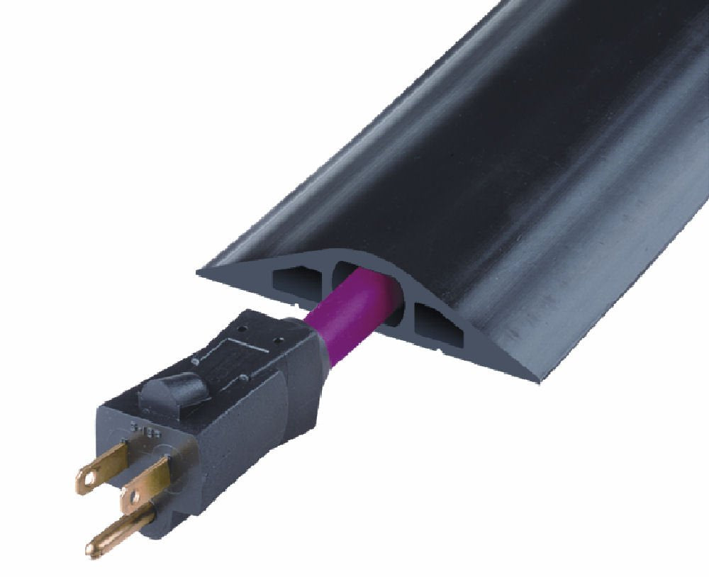 Checkers Industrial Safety Products Powerback RFD3-10 Durable Rubber Center Channel Duct Protector, Black, 10 Length