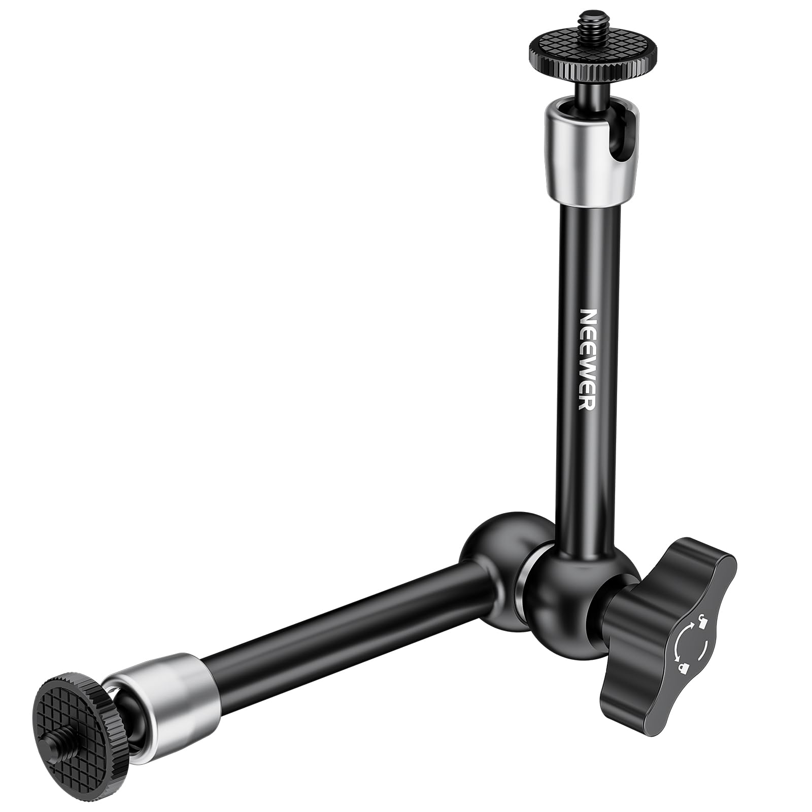 Neewer 9.8''/25Cm Adjustable Friction Magic Arm With 1/4'' Screw On Both Ends, Compatible With Smallrig Cage, Flash/Led Light/Mi