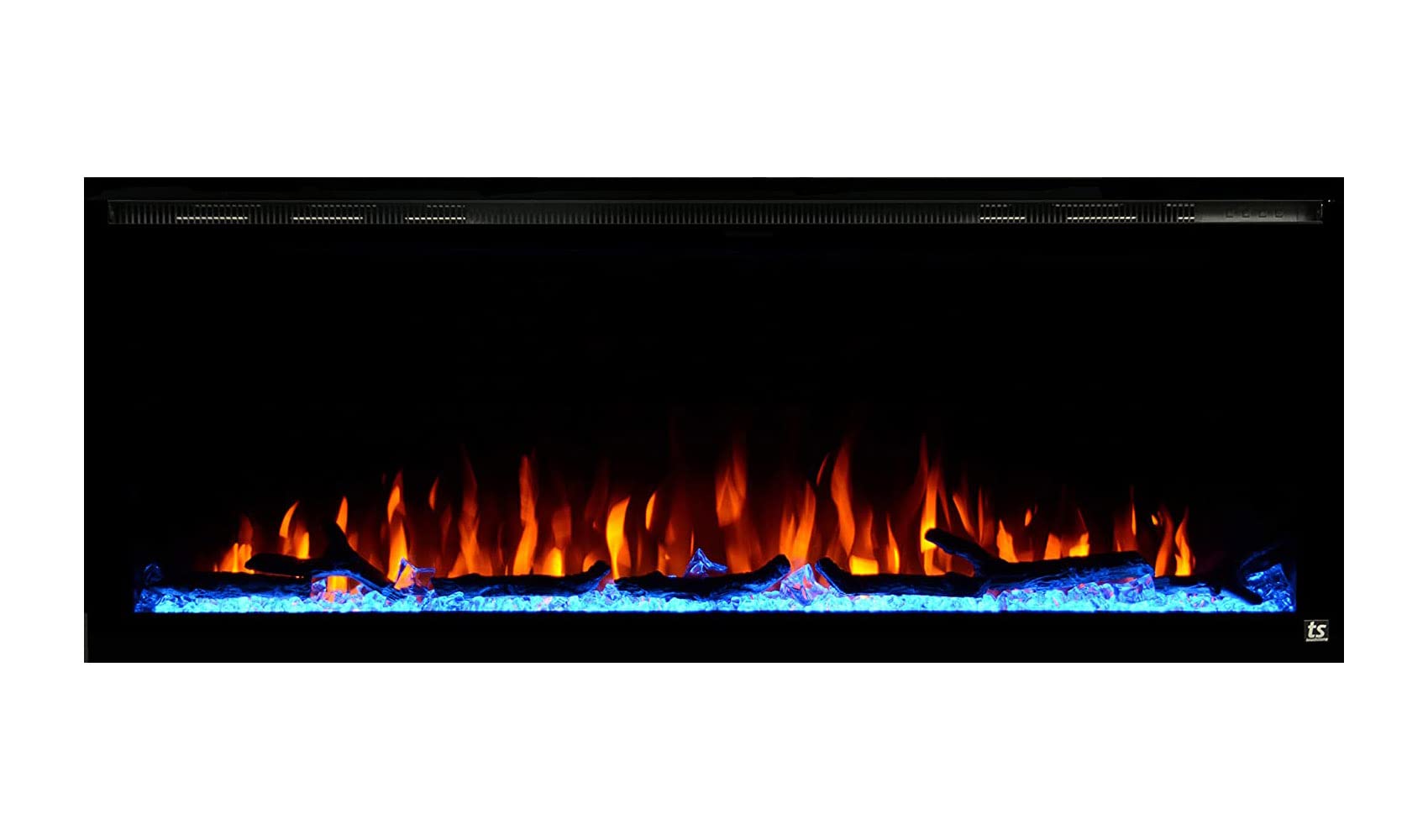 Touchstone Sideline Elite Smart 50    Wifi Enabled Electric Fireplace   In Wall Recessed   60 Color Combinations   1500/750 Watt