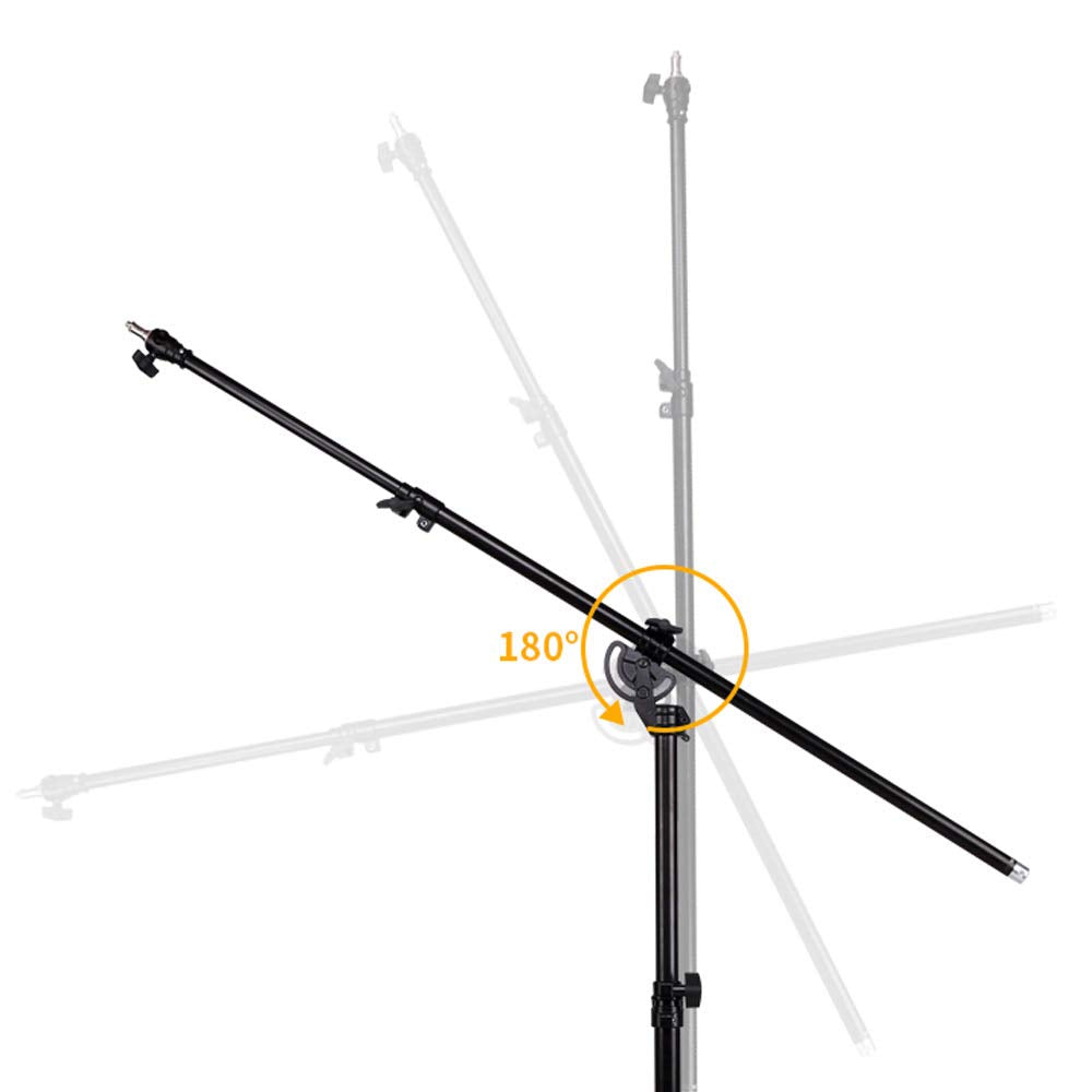 Conxtrue Max 13.2Ft/400Cm Two Way Adjustable Photo Studio Light Stand With 6.2Ft/190Cm Boom Arm And Sandbag, Aluminum Alloy Rota