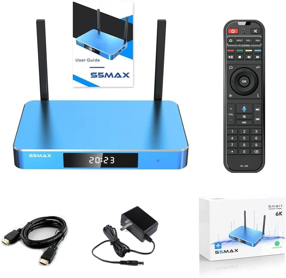 Brayears Authorized To Sell S5 Max Bundle Box 2025 New Edition With Remote Control Voice Command, Manual, Hd Cable