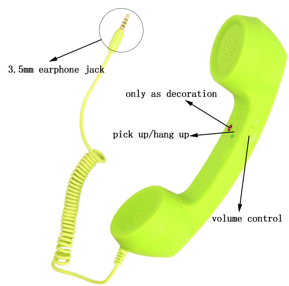 Ytykinoy Retro 3.5Mm Telephone Handset Cell Phone Receiver Mic Microphone Speaker For Iphone Ipad Mobile Phones Cellphone Smartp