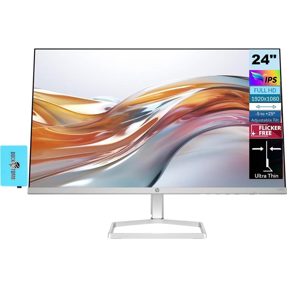 Hp 94C21Aa 524Sw Series 5 23.8'' Fhd 1080P 16:9 5Ms 100Hz Ips Dual Monitor Bundle With 2 Year Cps Enhanced Protection Pack