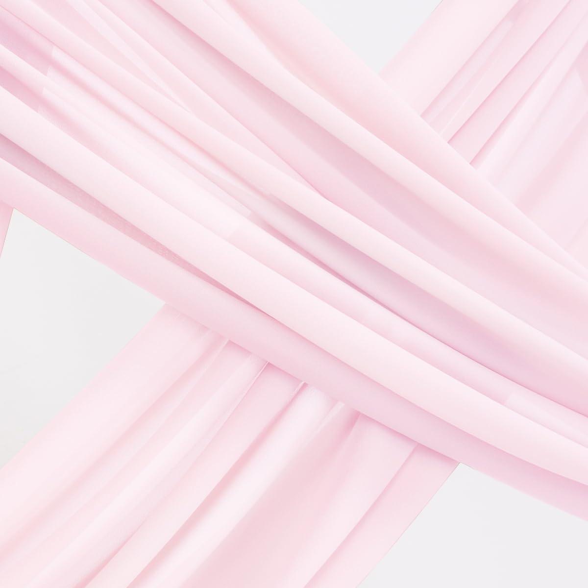 Socomi Wedding Arch Draping Fabric 1 Panel 29'' X 19Ft Blush Pink Sheer Chiffon Curtain Drapes 6 Yards For Wedding Ceremony Birt