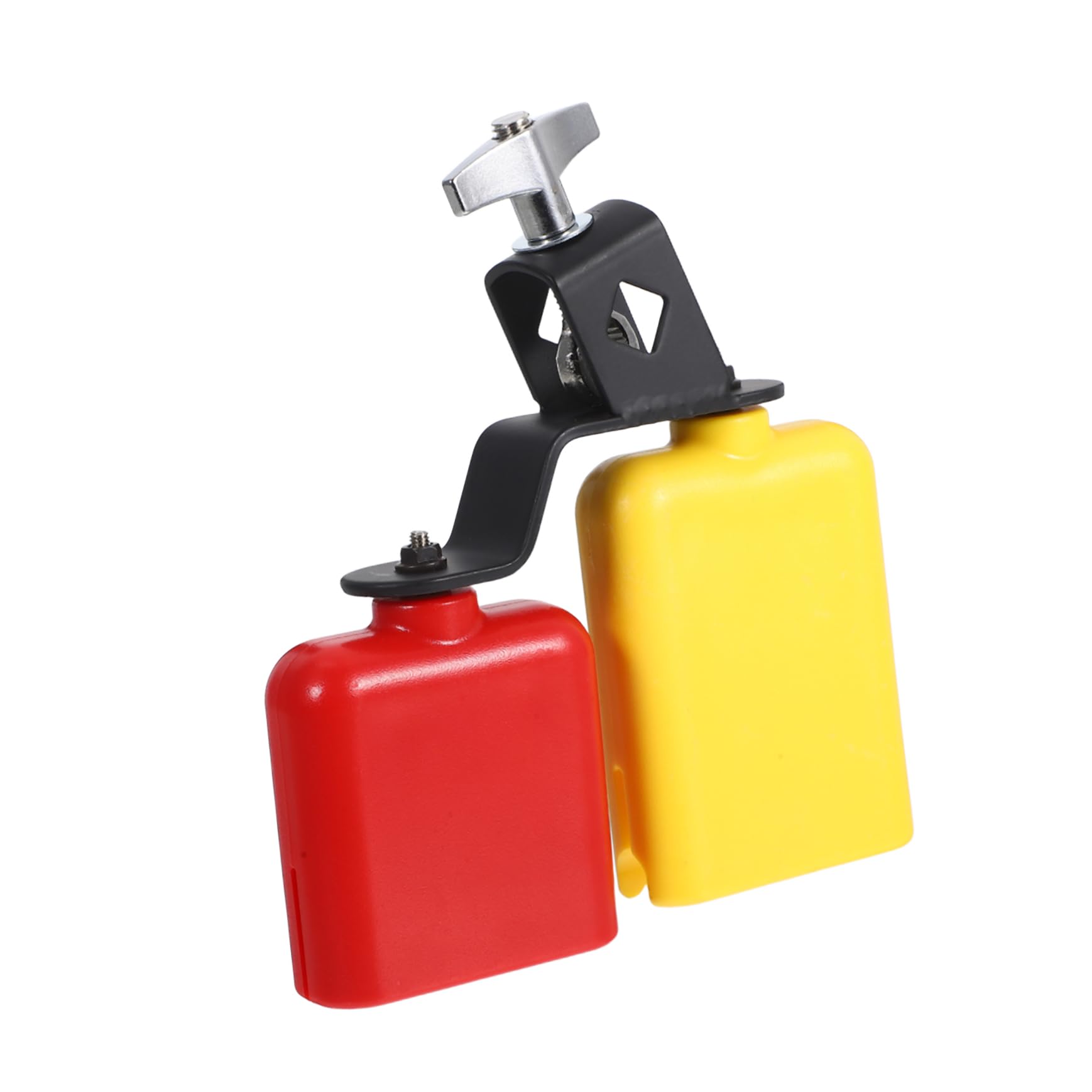 Kisangel Dual Mounted Cowbell Percussion Instrument Set Lightweight Plastic Jam Block Sambago Bell for Drum Kits Crisp Tones Por