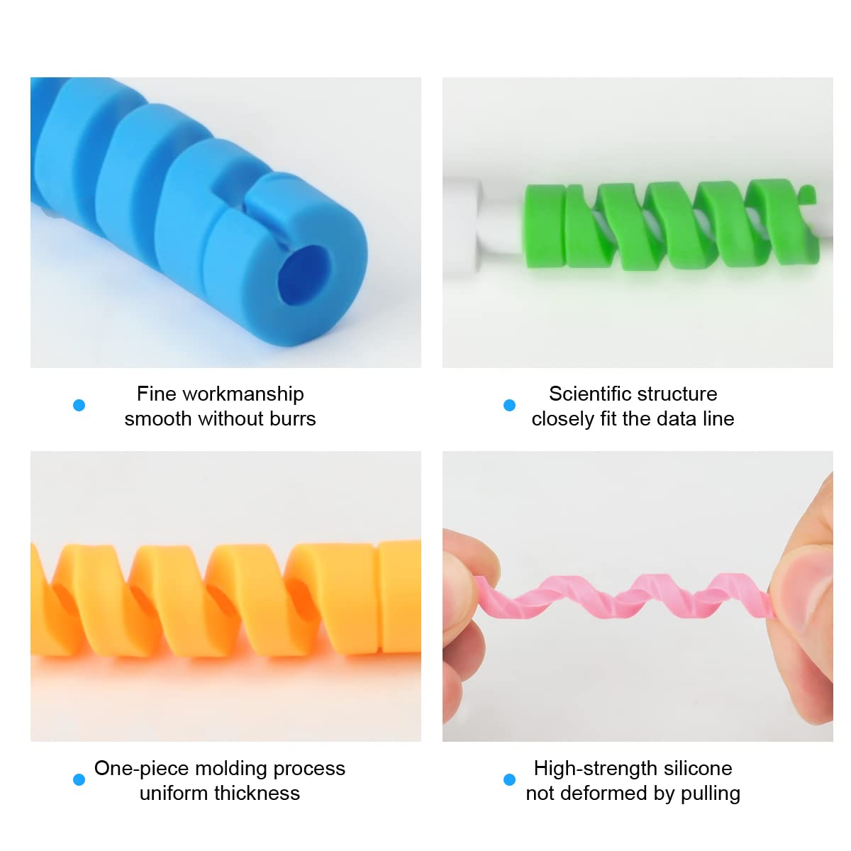 25 Pieces Charger Cable Saver, Seminer Flexible Silicone Micro Usb Protector, Mouse Cable Protector Suit For All Cellphone Data