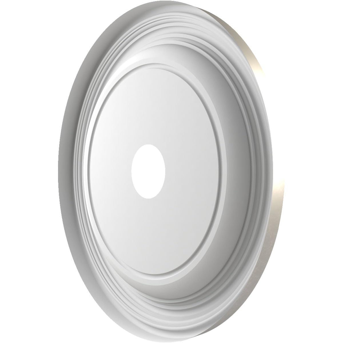 22Od X 3 1/2Id X 1 1/2P Traditional Thermoformed Pvc Ceiling Medallion (Fits Canopies Up To 13 1/2), Bright Coat Aluminum