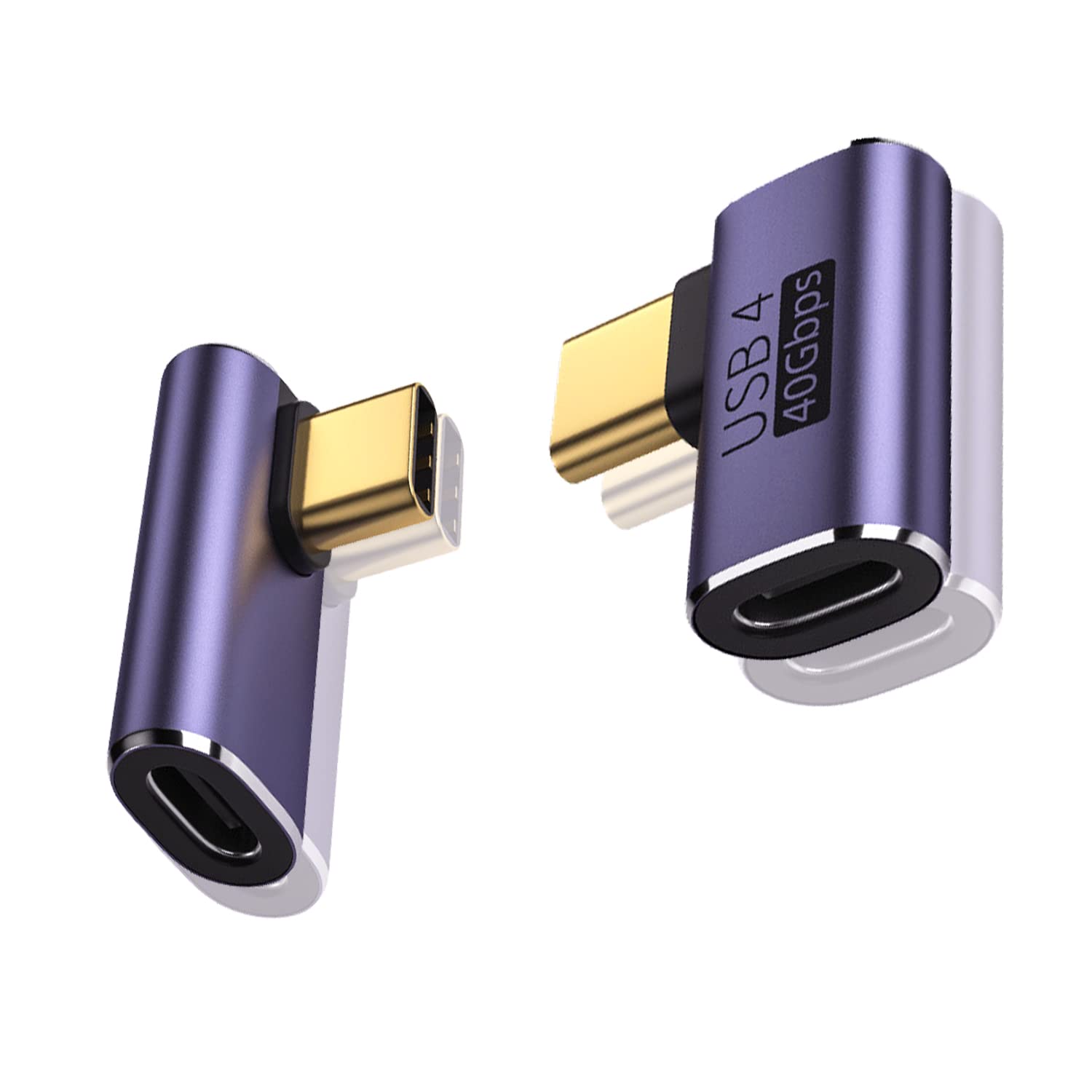 Ghqxzt 90Right Angle Usb C Male To Usb C Female Adapter 2 Pack, 40Gbps Usb Type C Thunderbolt 4/3 Extender For Macbook,Ipad,Tabl