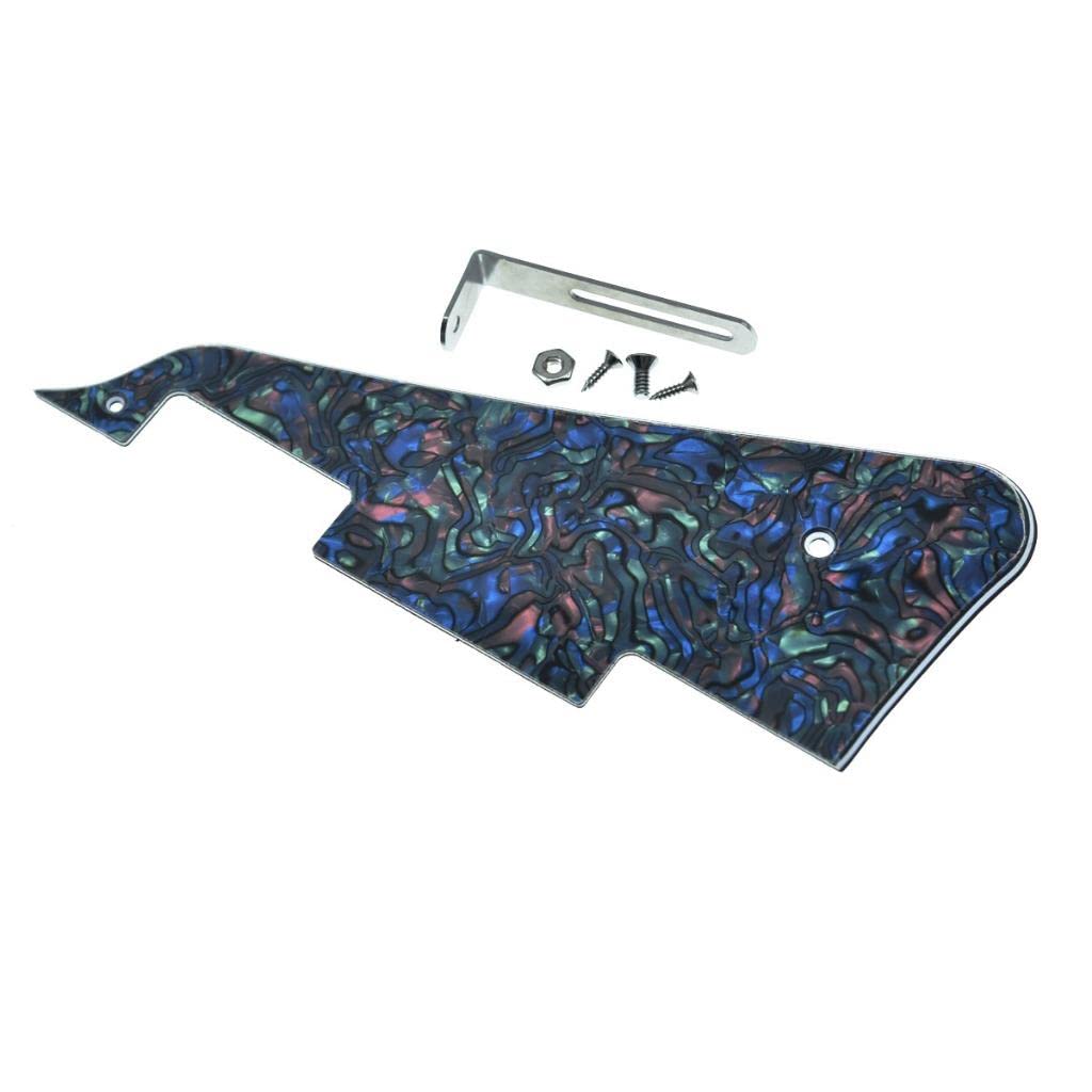 Kaish Abalone Pearl Lp Guitar Pickguard With Chrome Stainless Steel Bracket And Steel Mounting Screws For Usa Les Paul