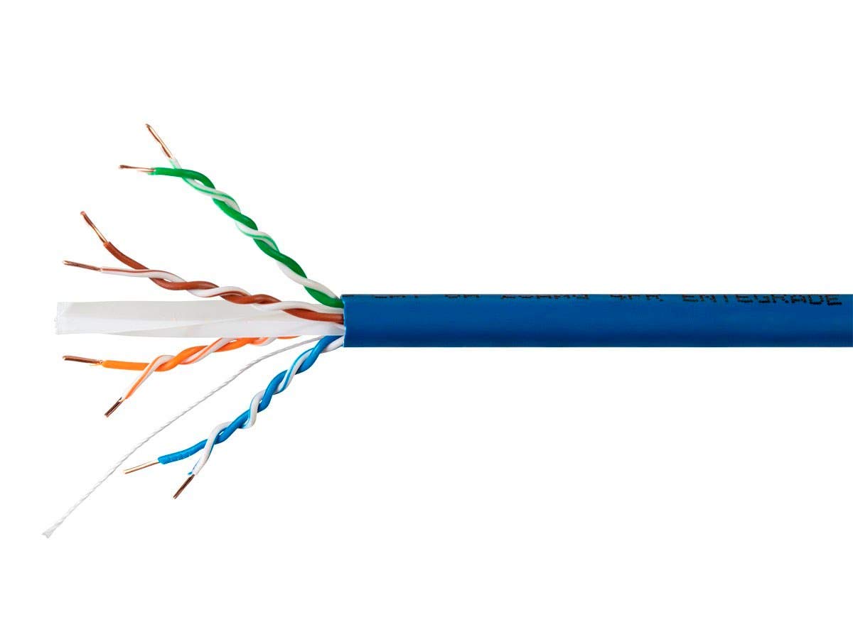 Monoprice Cat6A 1000Ft Blue Cmr Bulk Cable_ Solid_ Utp_ 23Awg_ 650Mhz_ 10G_ Pure