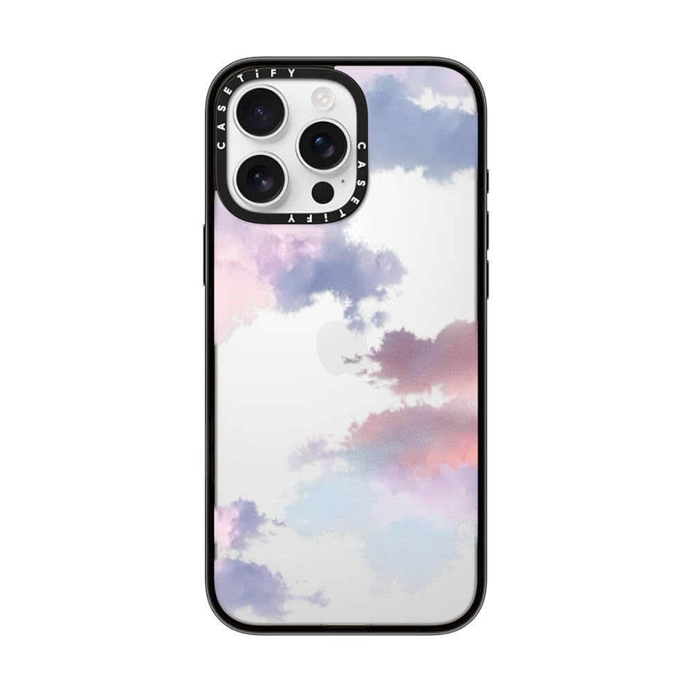 Casetify Compact Case For Iphone 16 Pro Max [Lightweight / 4 Ft. 2X Military Grade Drop Protection/Slim]   Clouds   Clear Black