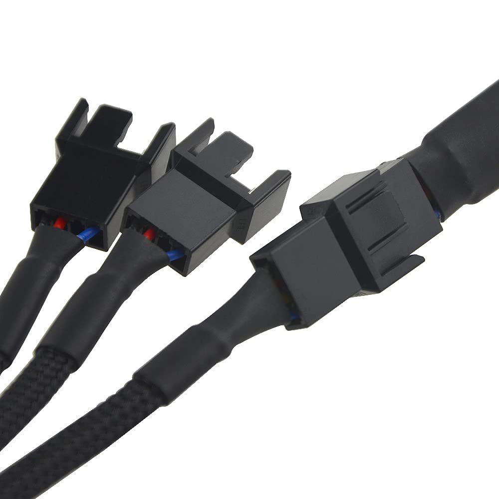Wmycongcong 5 Pcs Fan Splitter Cable 4 Pin Y Splitter 1 To 3 Converter Pc Fan Power Extension Cable For Pwm Fan Case Computer At