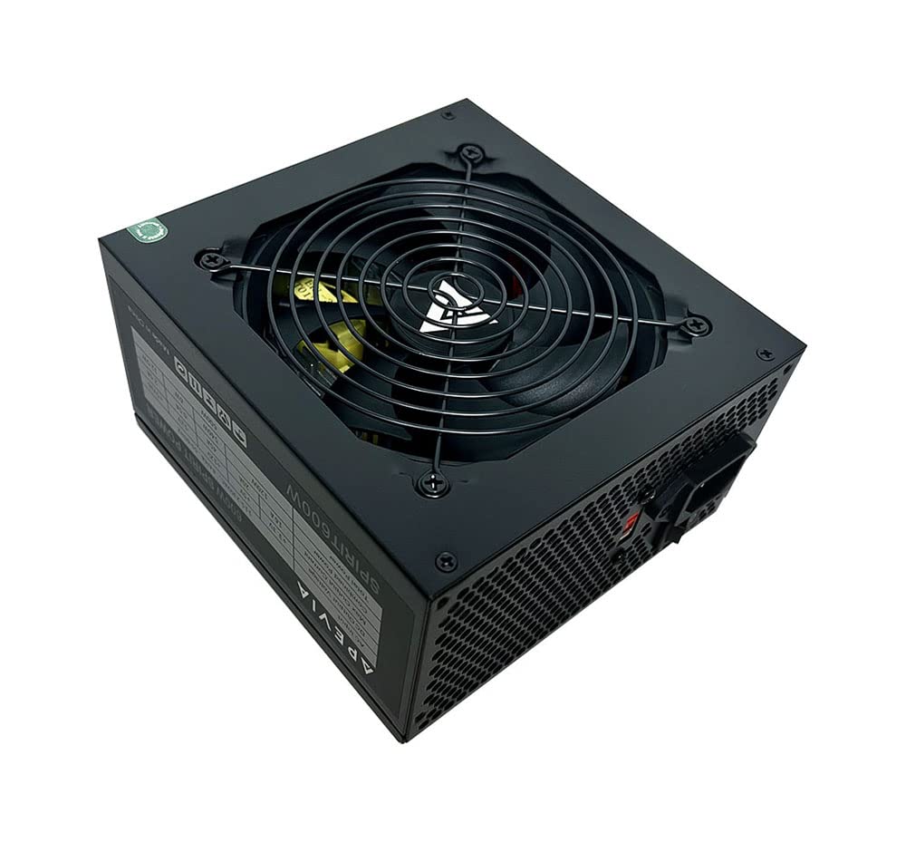 Apevia Spirit600W Spirit 600W Atx Power Supply With Auto Thermally Controlled 120Mm Fan, 115/230V Switch, All Protections
