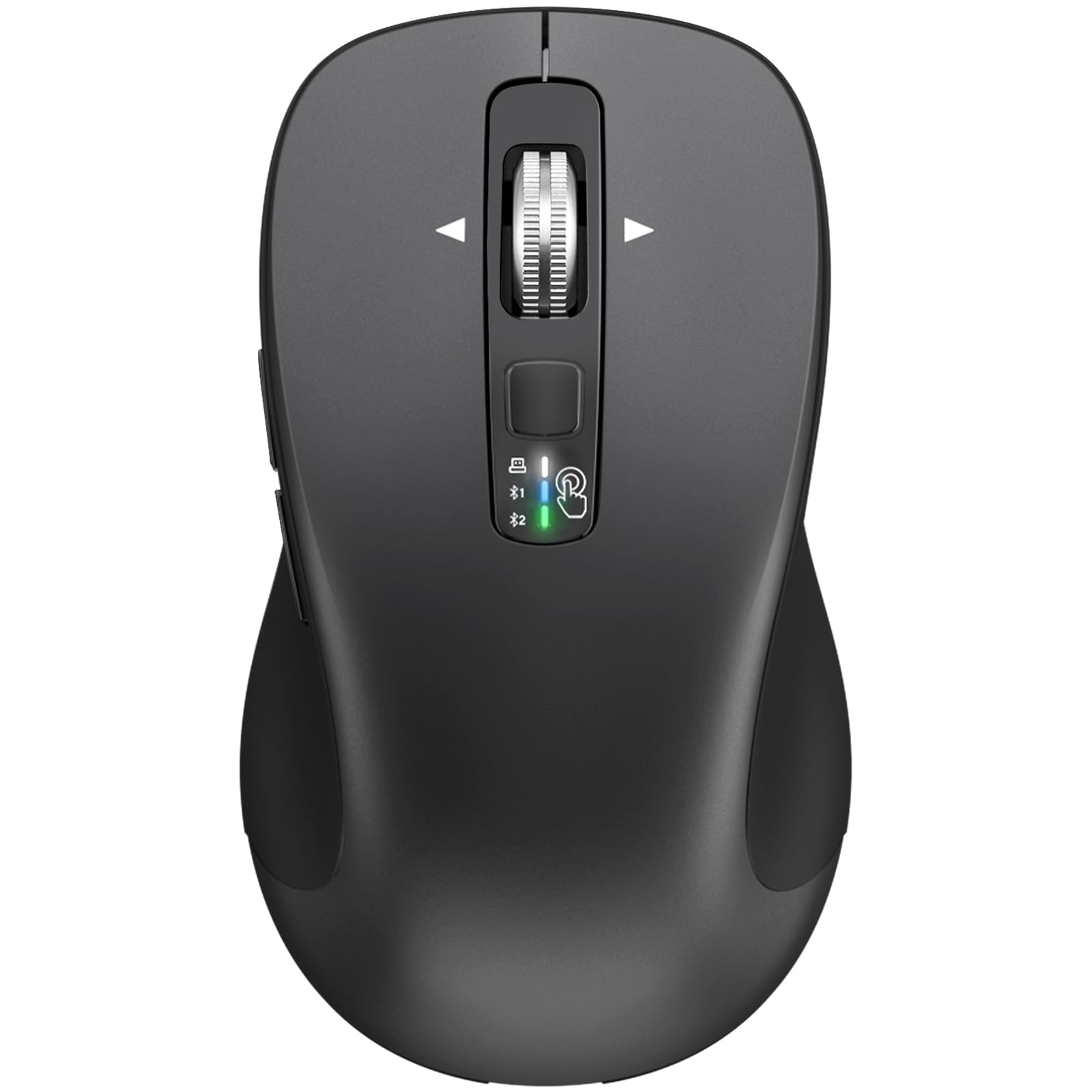 CITLLA Wireless Bluetooth Mouse (USB + BT1 + BT2), Full Size Mouse, 4-Way Scrolling, Multi-Device Silent for Computer, Laptop, i