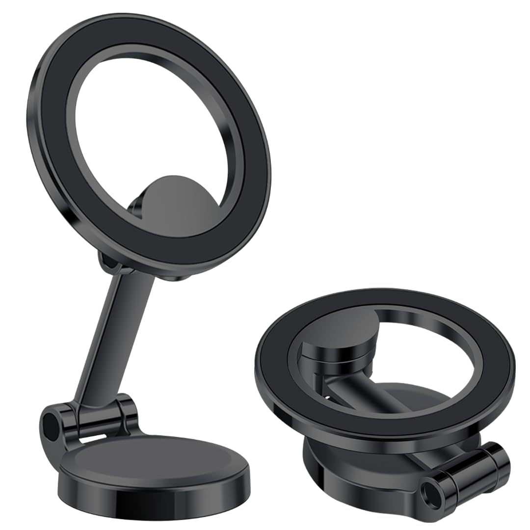 Hesaner Magnetic Car Mount 360 Rotating - Magnetic Phone Holder For Car Dashboard - All-Metal Universal Iphone Holder Compatible