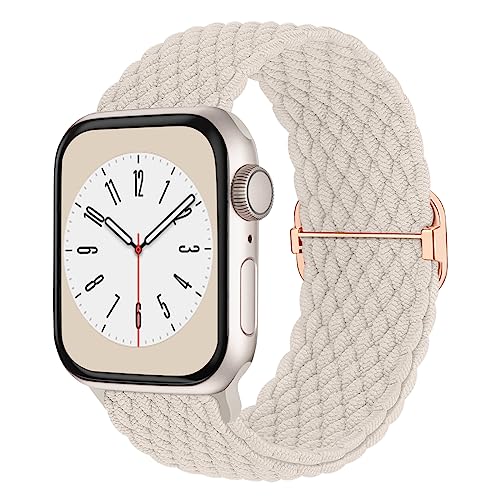 Braided Solo Loop Compatible With Apple Watch Band 38Mm 40Mm 41Mm 42Mm 44Mm 45Mm 49Mm For Women Men, Stretchy Straps Elastic Spo