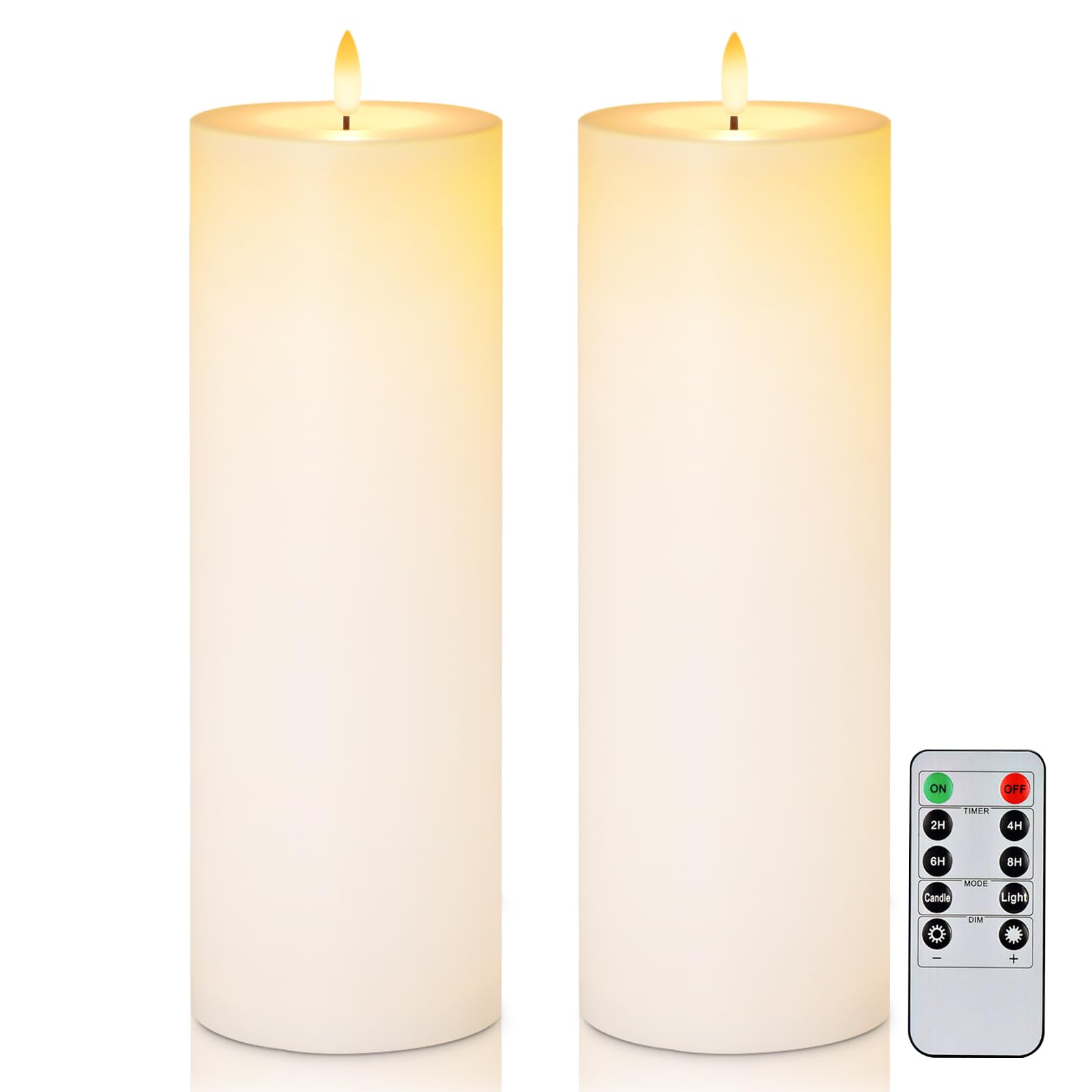5Plots 4'' X 12'' Waterproof Outdoor Flameless Candles Battery Operated Led Large Pillar Candles With Remote And Timer For Indoo