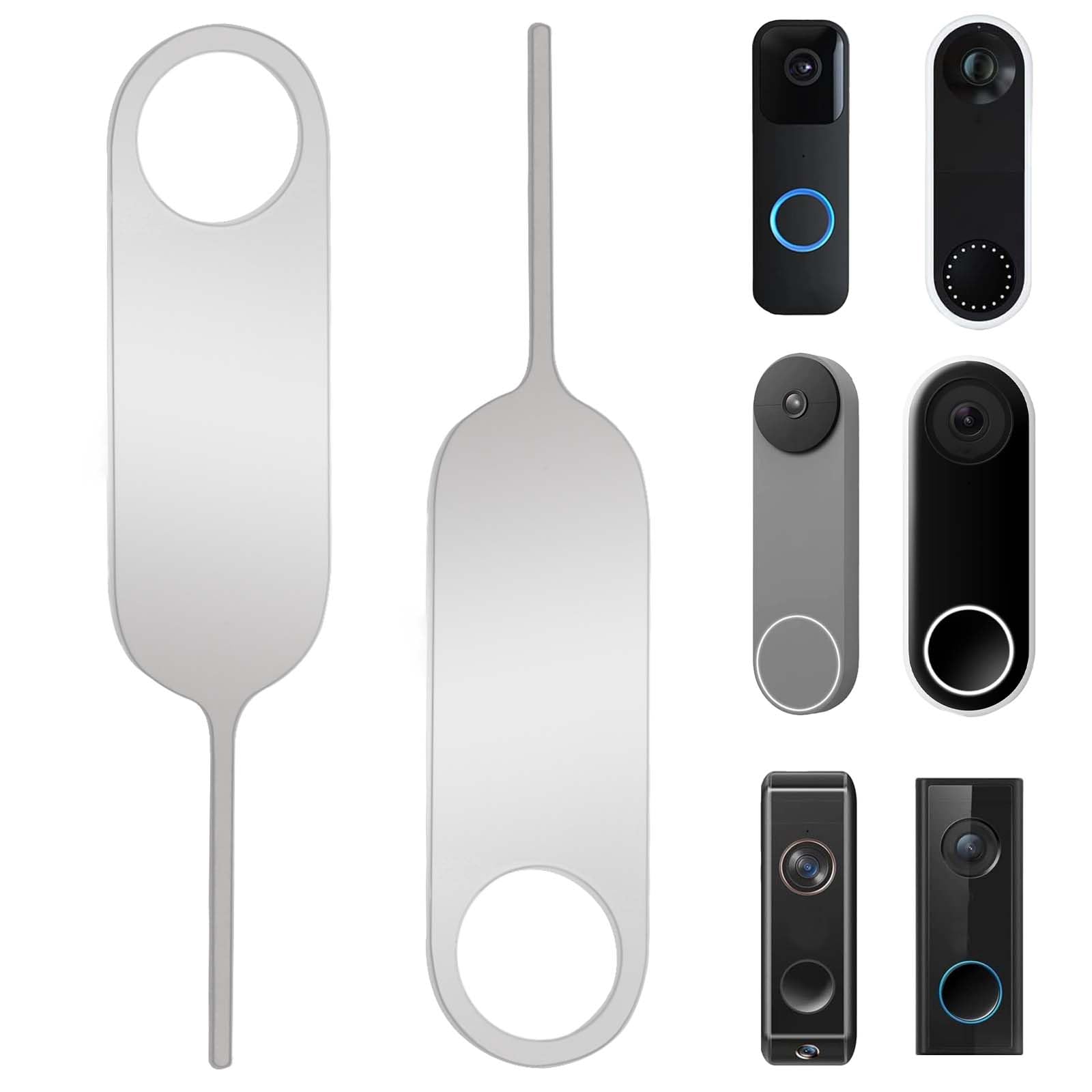 2 Pack Doorbell Key Tool, Doorbell Opening Pin Tool, Release Removal Pin Security Key Replacement Tool Compatible With Arlo, Nes