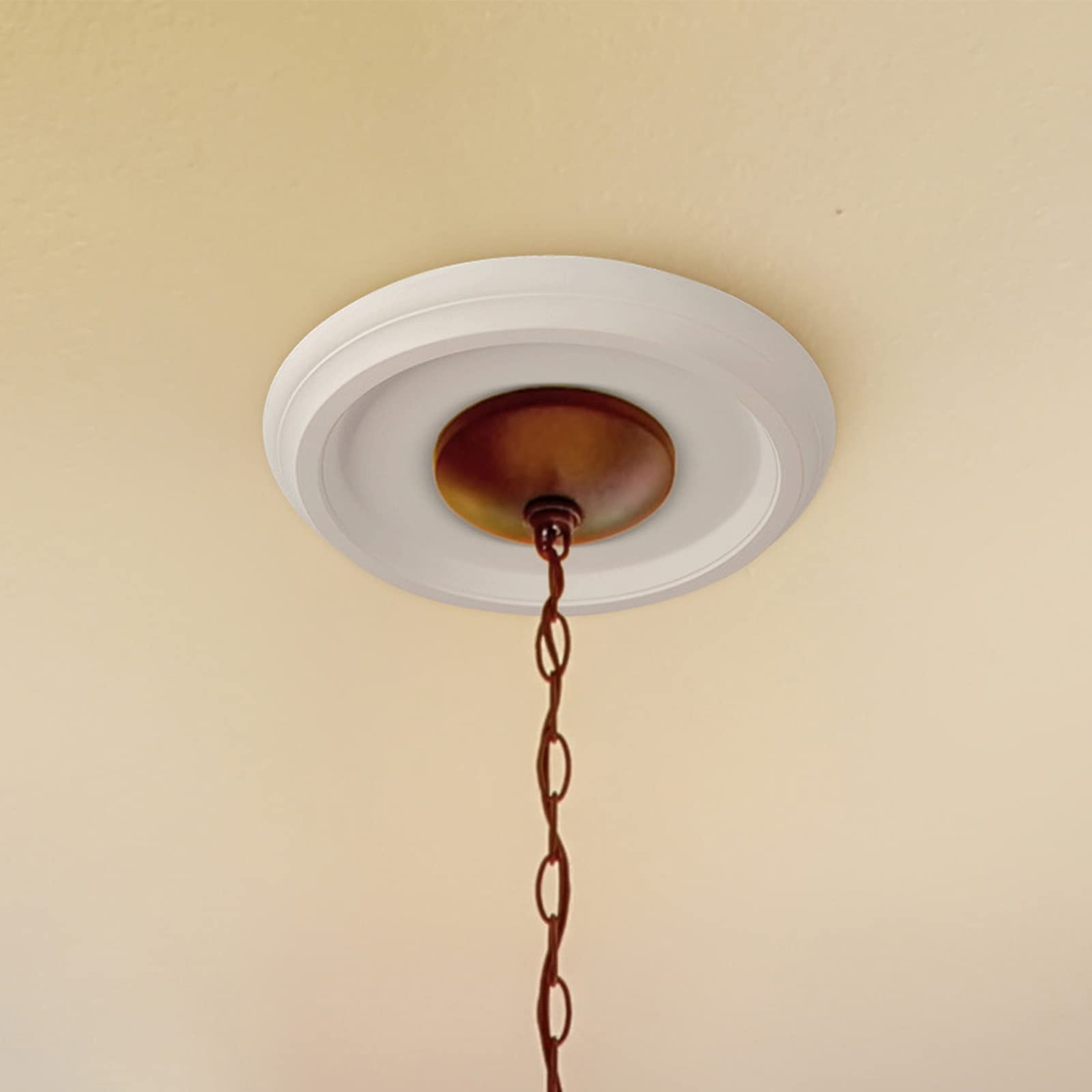 Eifhyt 2 Pack Molded Pu Ceiling Medallion For Light Fixtures And Ceiling Fans, 10'' Od X 4'' Id (White)