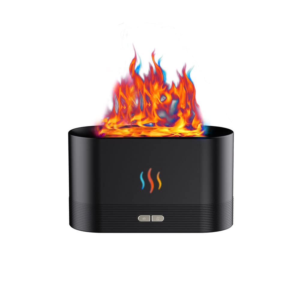 Upgraded 7 Color Flame Fireplace Air Aroma Essential Oil Diffuser,Usb Personal Desktop Noiseless Cool Mist Humidifier With Auto 