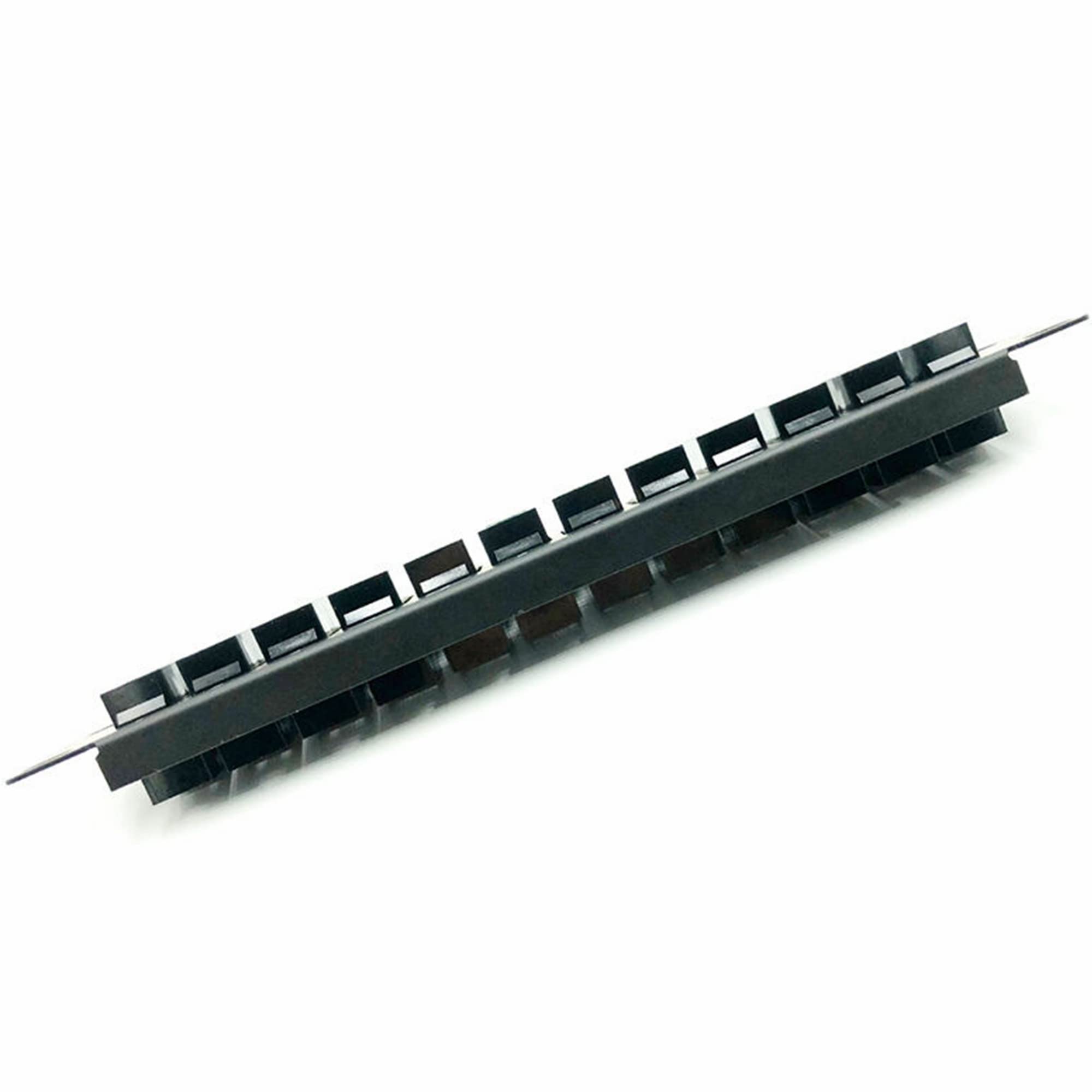 Yankok [Cat5 12 Port Feed Through Patch Panel] 10In. 1U With Built In Pass Thru Inline Coupler Supports Back Cat5/5E Rack Wall M
