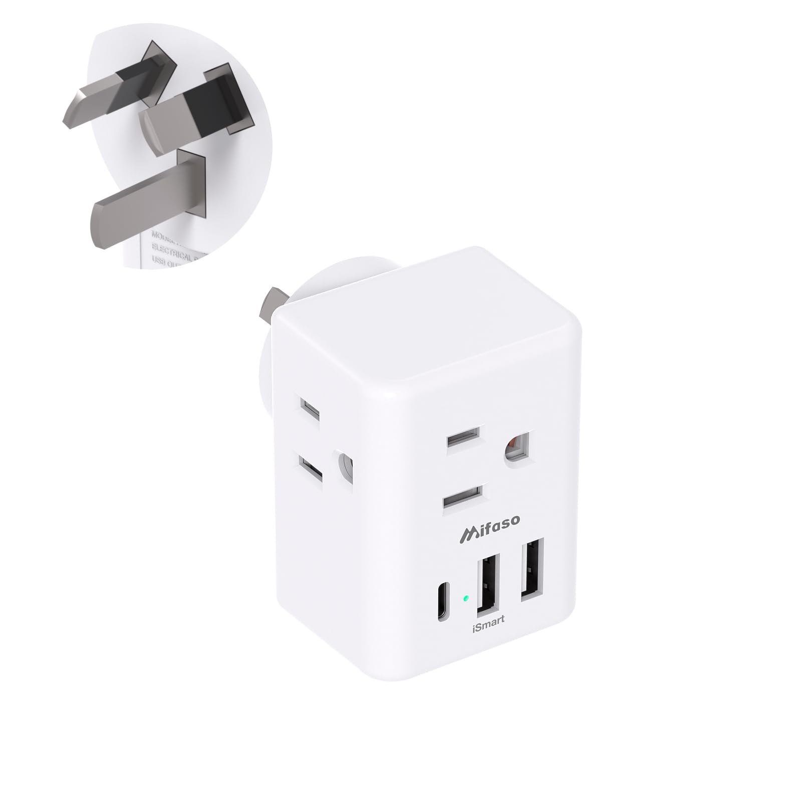 Us To Australia New Zealand Plug Adapter, Type I Power Plug Adapter With 3 Outlets 3 Usb Ports, Australia Travel Plug Adapter Fo